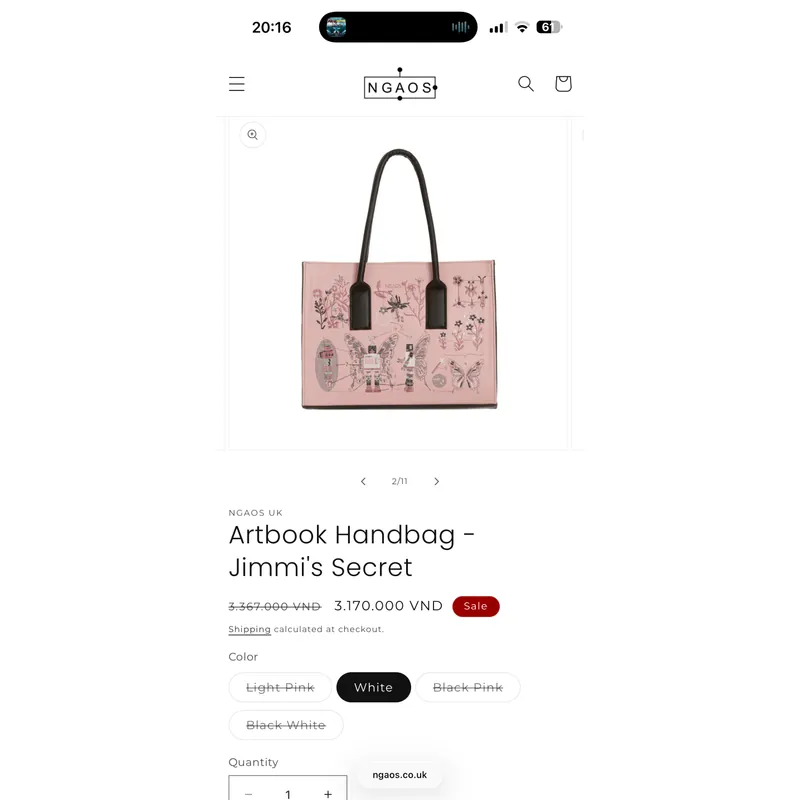 Túi NGAOS, đựng vừa laptop, mới dùng 1-2 lần, màu hồng đen, không chỉ thừa, thêu đẹp 722409