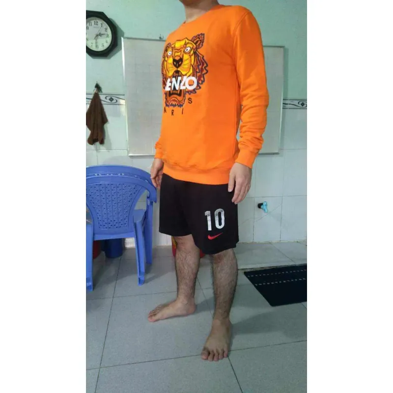 Áo khoác tay dài Kenzo màu cam thêu đầu hổ 719704