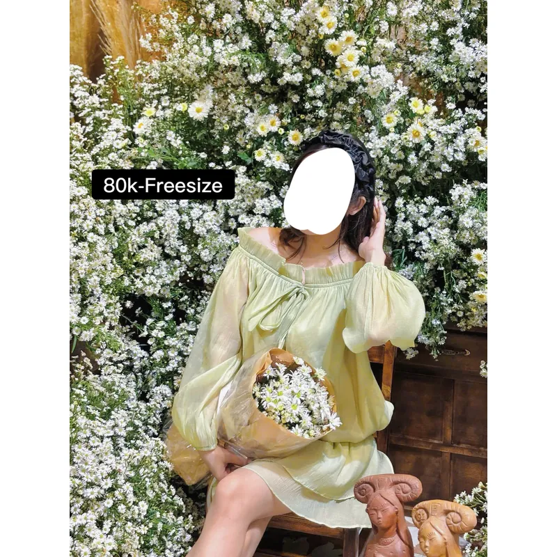 Váy trễ vai dài tay 674192