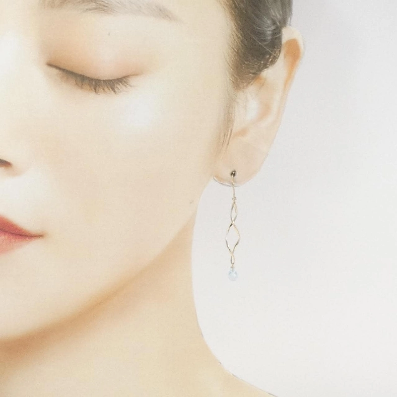 K18YG Blue Topaz Bông tai - Hàng hiệu Chính hãng 867233