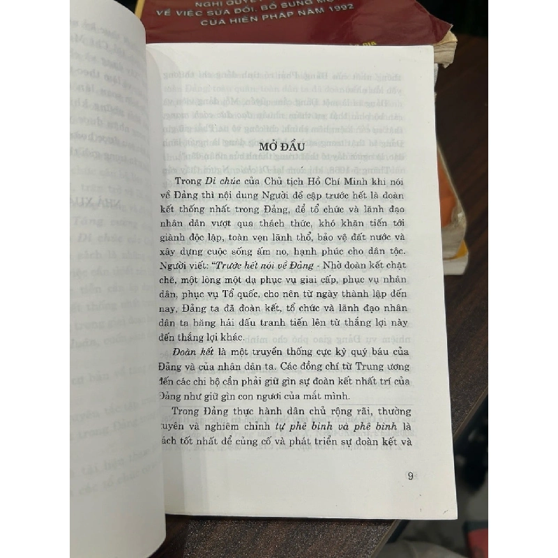 Tăng cường đoàn kết thống nhất trong đảng  theo di chúc của Chủ tịch Hồ Chí Minh 797220