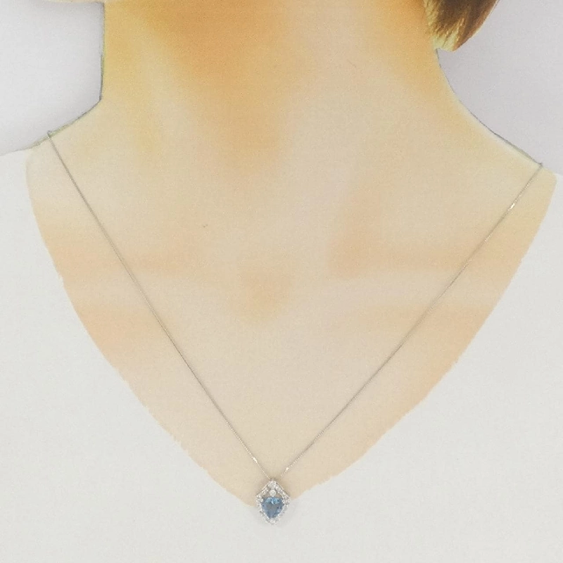 K18WG Aquamarine Necklace 0.92CT - Hàng hiệu Authentic 856913