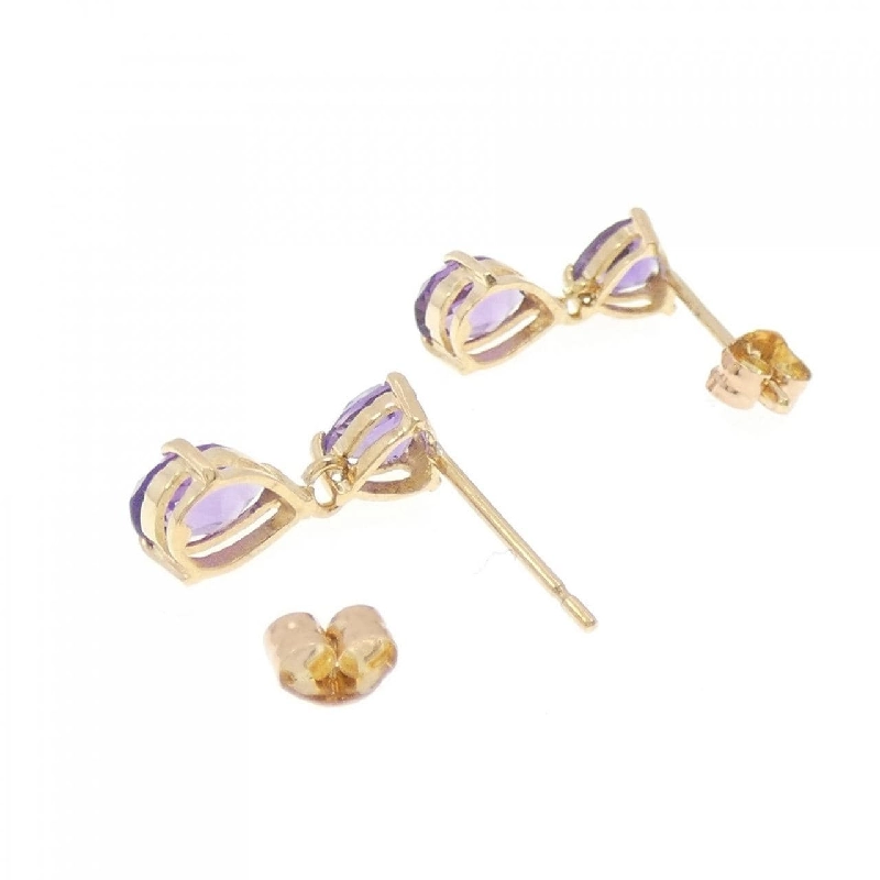 K18YG Bông tai Amethyst - Hàng hiệu Chính hãng 868659