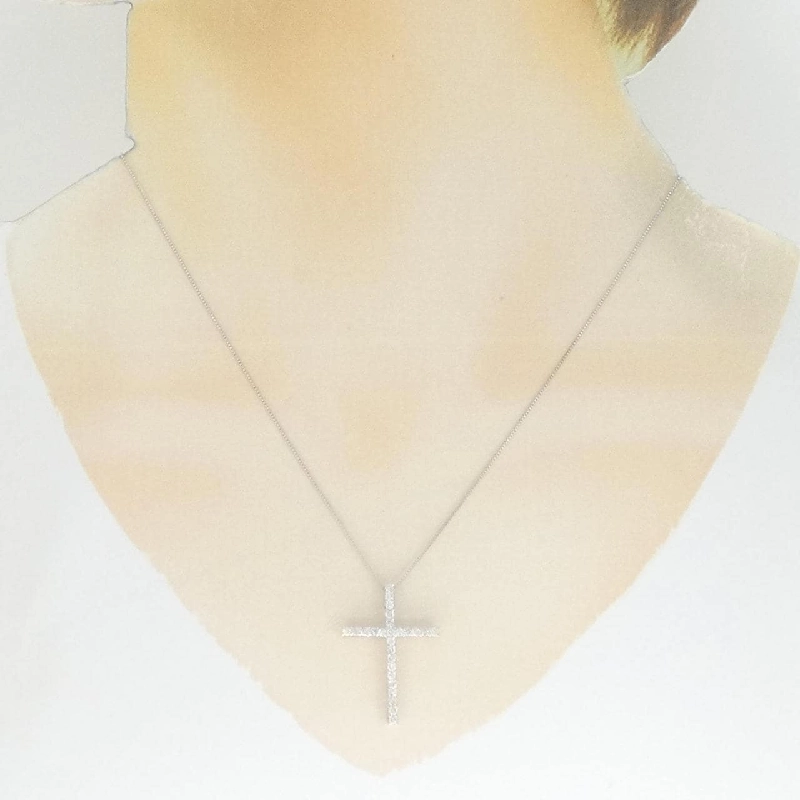 K18WG Dây chuyền kim cương chéo 0.50CT - Hàng hiệu Chính hãng 859142