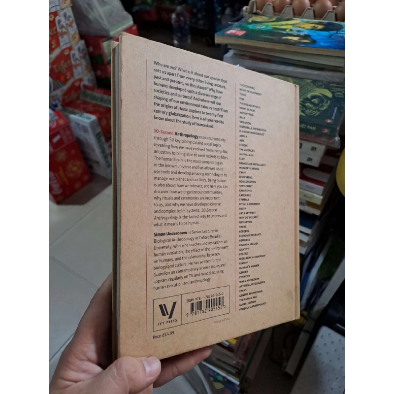 30-Second Anthropology: The 50 Most Important Ideas in the Study of Being Human, Each Explained in Half a Minute - Simon Underdown - mới 90% bìa cứng, sách màu - KHOA HỌC ĐỜI SỐNG - HMT3012 924114
