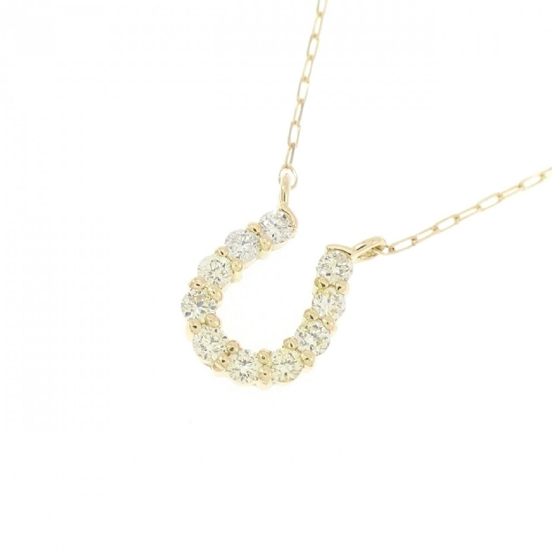 K18YG Móng ngựa Kim cương Dây chuyền 0.10CT - Hàng hiệu Chính hãng 859181