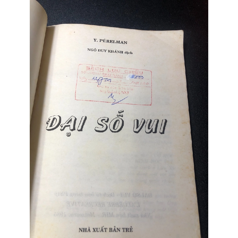 Đại số vui Y.Perelman 2001 mới 50% cố HPB.HCM1111 30731