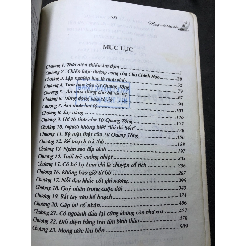 Mong ước lâu bền mới 70% ố rách góc có dấu mộc và viết nhẹ trang đầu 2011 Trúc Âm HPB0906 SÁCH VĂN HỌC 914727