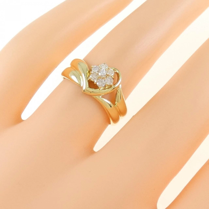 Nhẫn kim cương hoa K18YG 0.18CT 671334