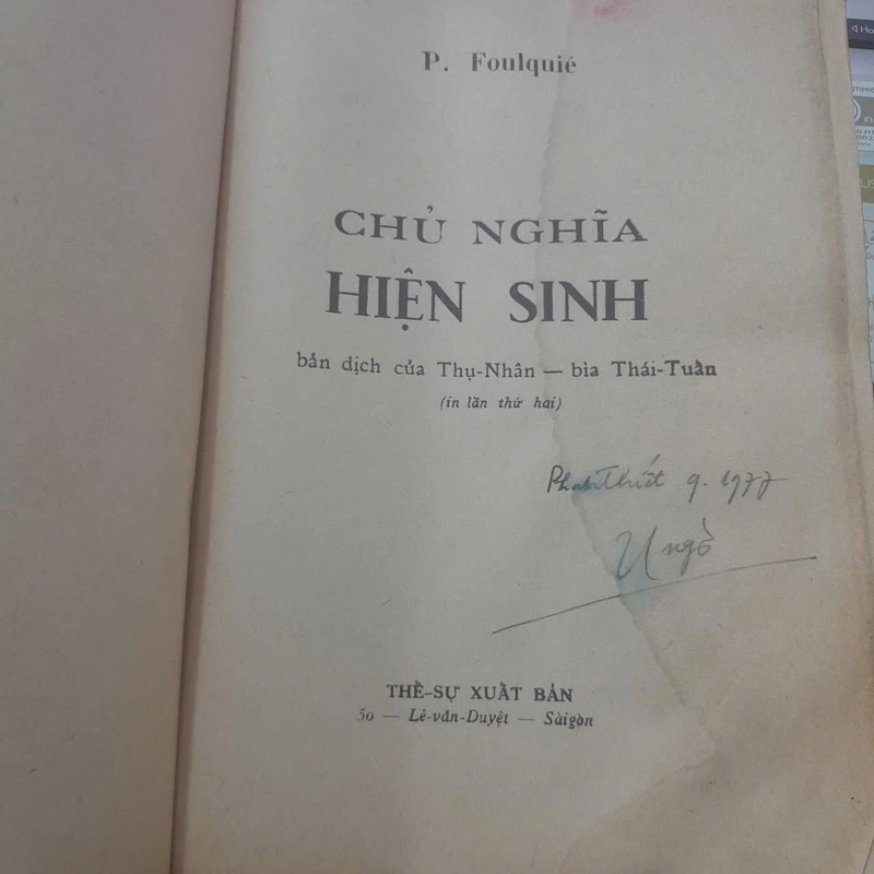 CHỦ NGHĨA HIỆN SINH - P. FOULQUIE 506158