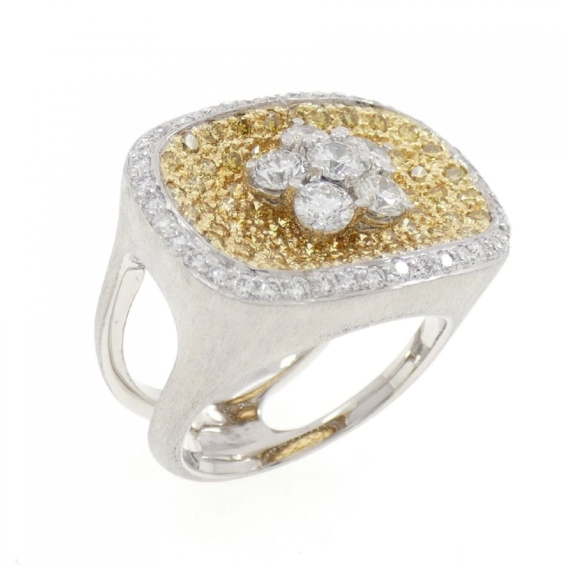 Nhẫn kim cương hoa pavé 750WG/750YG 2.12CT 669269