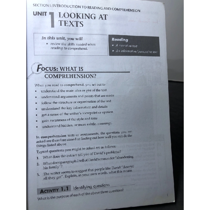 Focus on Comprehension 2 mới 80% cong ẩm bẩn nhẹ note viết xanh Mike Gould HPB3107 HỌC NGOẠI NGỮ 450748