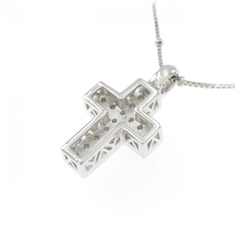 K18WG/750WG Dây chuyền kim cương chéo 0.14CT - Hàng hiệu Chính hãng 859735