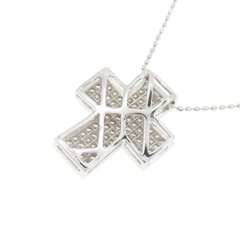 K18WG Dây chuyền kim cương hình chữ thập - Hàng hiệu Authentic 864195