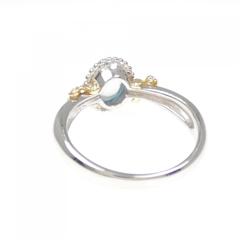 Nhẫn Ribbon Blue Topaz 750YG/PT900 - Hàng hiệu Authentic 850763