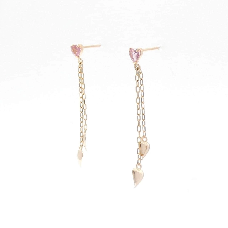 K18PG Bông tai Tourmaline hình trái tim - Hàng hiệu Chính hãng 868172