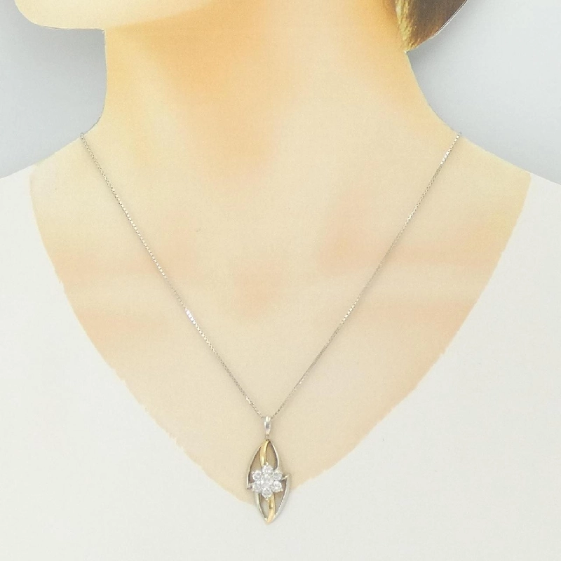 K18/PT/PT850 Hoa Kim Cương Dây Chuyền 1.06CT - Hàng hiệu Chính hãng 856946