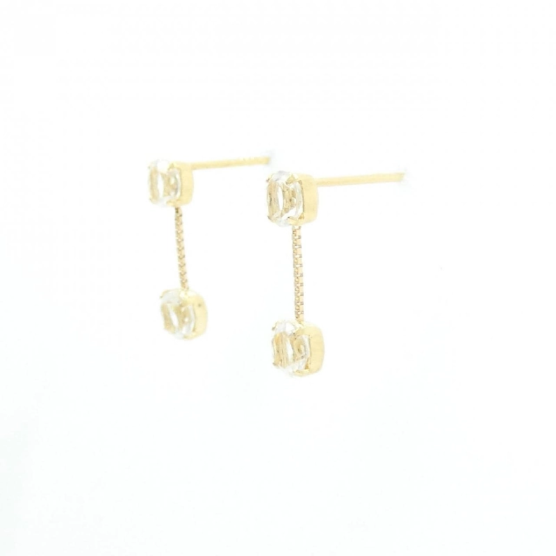 K18YG Bông tai Topaz Trắng - Hàng hiệu Chính hãng 869103