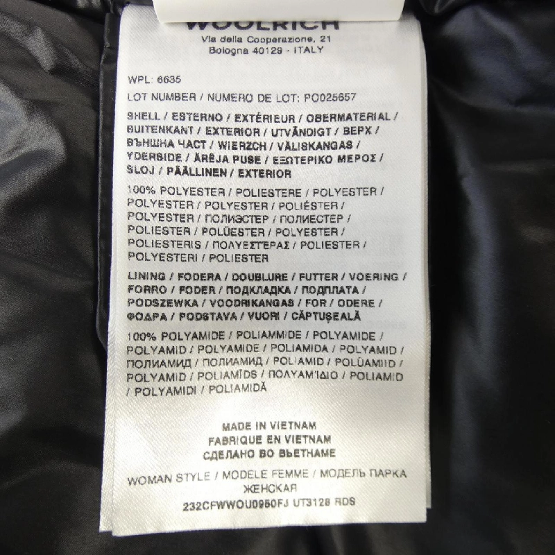ウールリッチ WOOL RICH 232CFWWOU0950FJ Áo khoác lông vũ - Hàng hiệu Authentic 814991