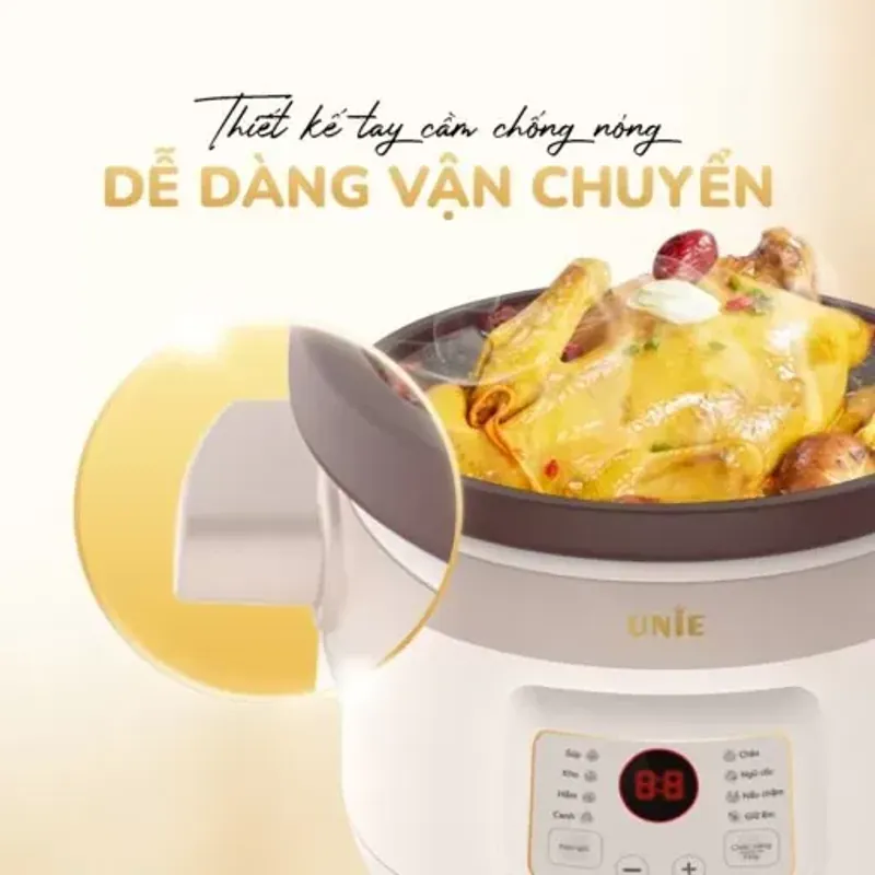 Nồi kho hầm đa năng UNIE USC308 3L lòng gốm tử sa, 8 chức năng, nấu chậm thông minh 578149