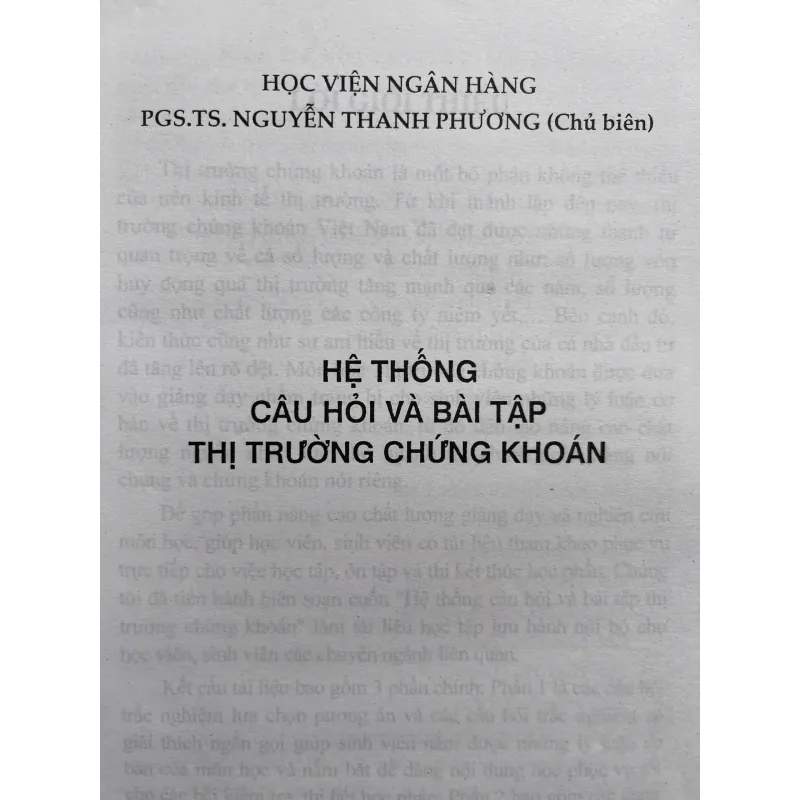 HỆ THỐNG VÀ CÂU HỎI THỊ TRƯỜNG CHỨNG KHOÁN 759843
