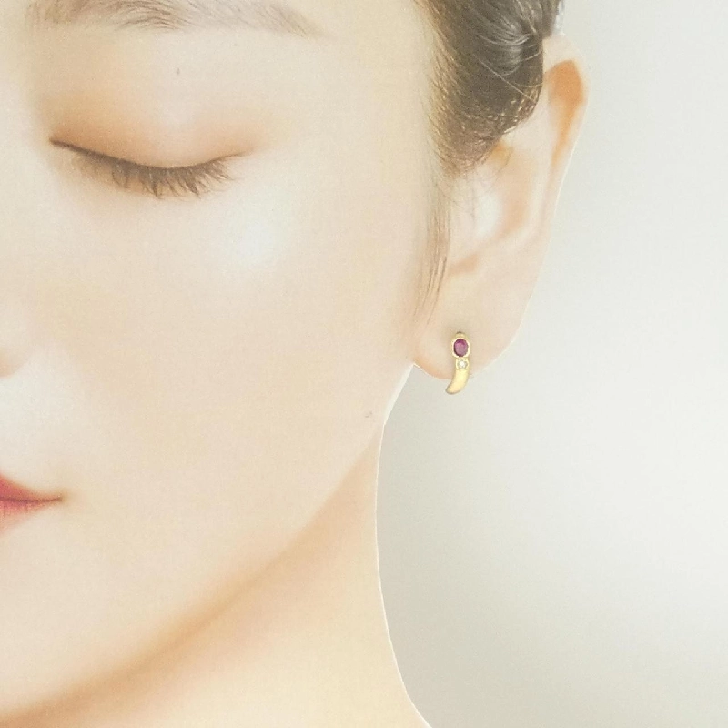 K18YG Bông tai Ruby - Hàng hiệu Chính hãng 866647