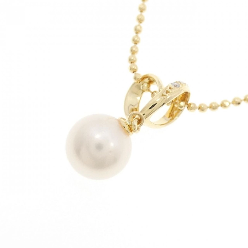 K18YG Ngọc trai Akoya Dây chuyền 7.3mm - Hàng hiệu Chính hãng 856402