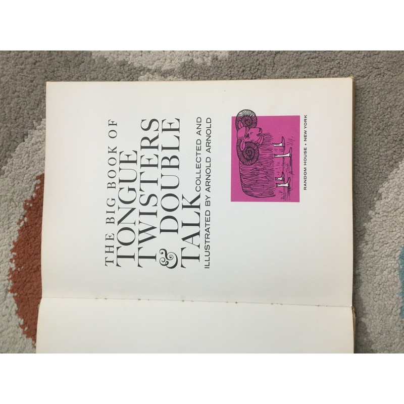 The BIg Book of Tongue Twisters & Double Talk 1964 HB 1st Edition Arnold (hardcover) 162635