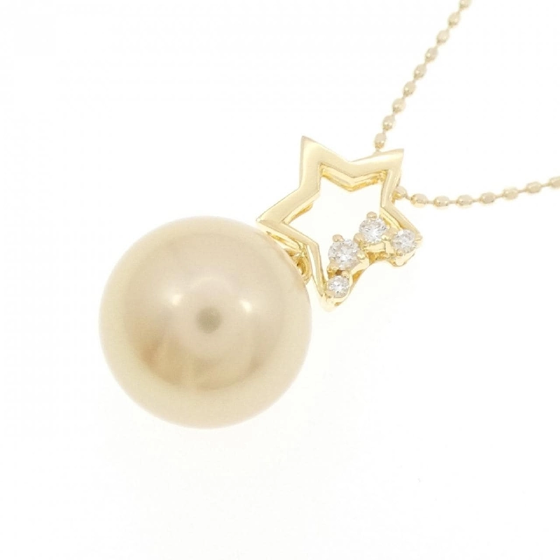 K18YG/K10YG Ngôi sao Ngọc trai trắng Dây chuyền 10.3mm - Hàng hiệu Chính hãng 860994