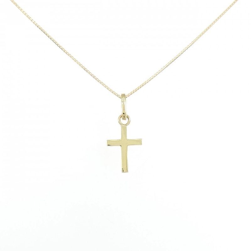 K18YG Dây chuyền hình chữ thập - Hàng hiệu Authentic 860955