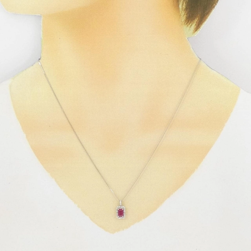 Dây chuyền ruby PT900/PT850 0.70CT - Hàng hiệu Authentic 862872