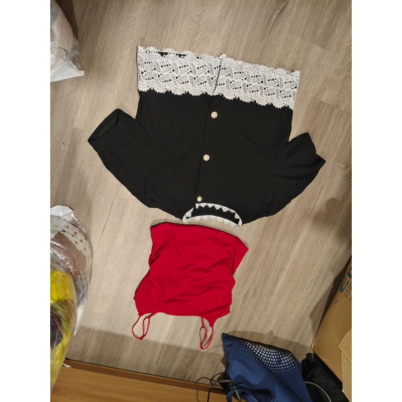 Combo 2 món đen , chân váy dài  461765
