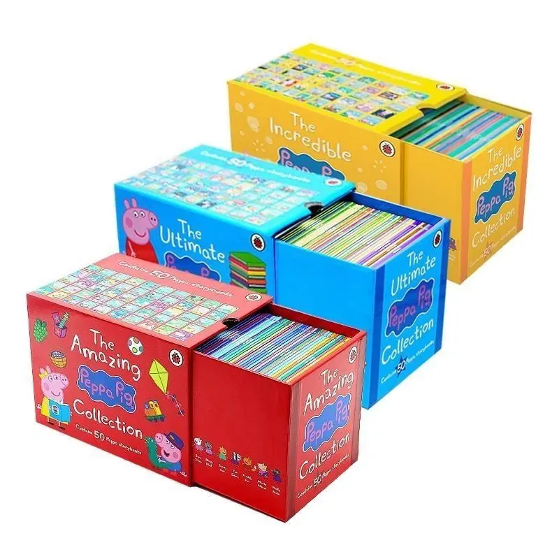 Peppa pig 50 quyển (Sách nhập) - Hộp xanh+đỏ+vàng - Tặng File Mp3 799748