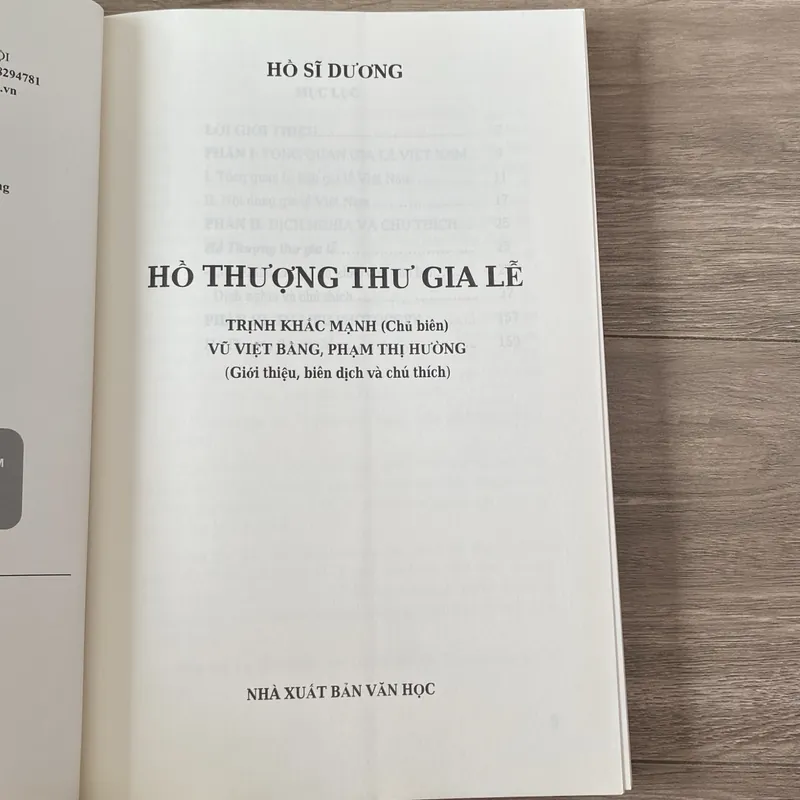 Gia lễ cổ truyền Việt Nam: HỒ THƯỢNG THƯ GIA LỄ, có in thêm phần nguyên bản chữ Hán 1064414