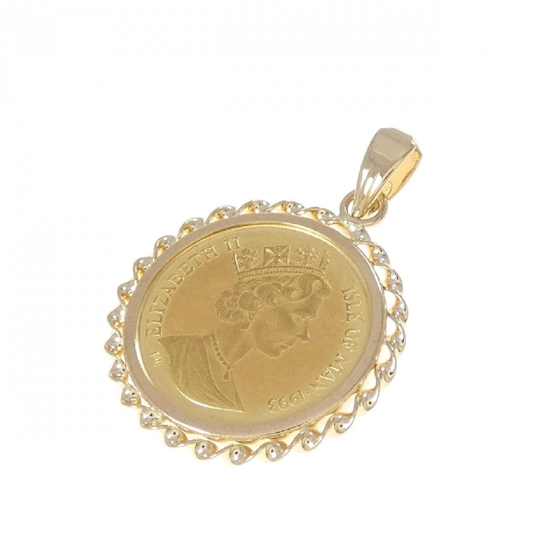 K18YG(枠) Mặt dây chuyền đồng xu - Hàng hiệu Authentic 867136