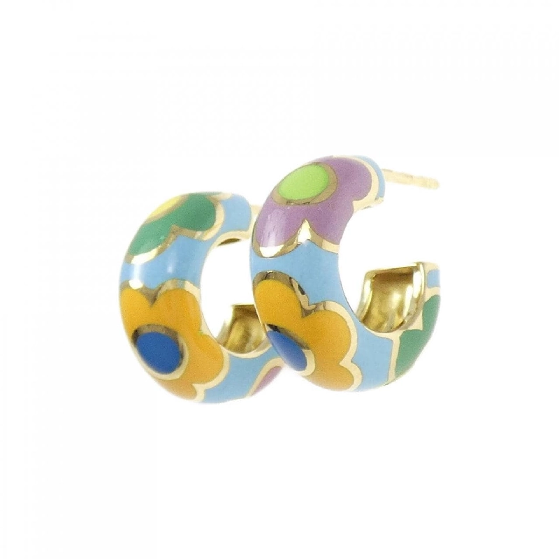 Bông tai men 750YG hình hoa - Hàng hiệu Authentic 865651