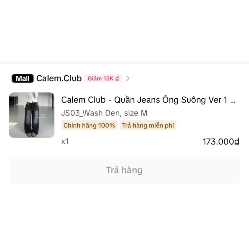 Quần calem ver 1 màu đen mới mặc 2-3 lần 1032753