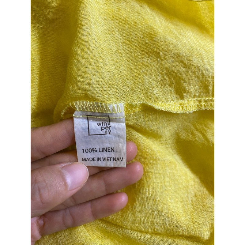 Sơ mi Linen 100% thời trang winkperry vàng chanh  77380