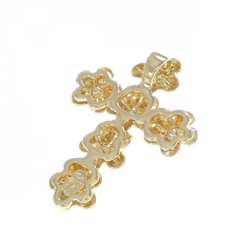 Mặt dây chuyền hoa × chéo 750YG - Hàng hiệu Authentic 867045