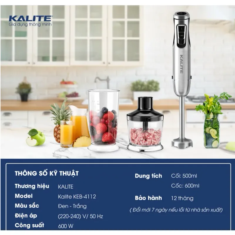 💡 Máy xay cầm tay Kalite – 12+1 cấp tốc độ, điều chỉnh linh hoạt cho mọi món ăn! 708731