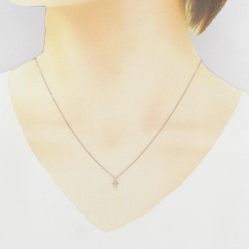 K10PG Vòng cổ kim cương chéo - Hàng hiệu Authentic 859452