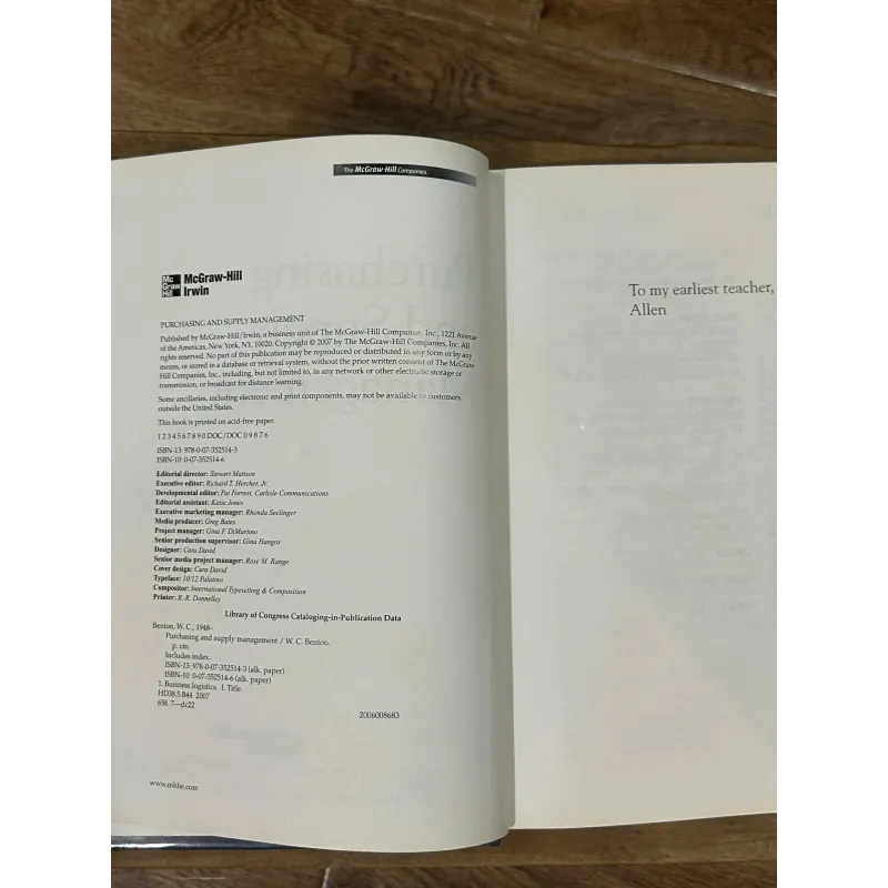 Purchasing and Supply Management - W.C.Bentor, Jr. 750712