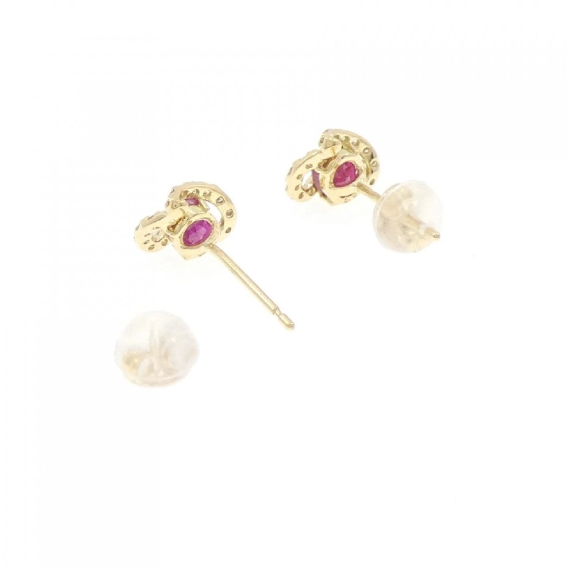 K18YG Heart Ruby Earrings 0.66CT - Hàng hiệu Authentic 868960