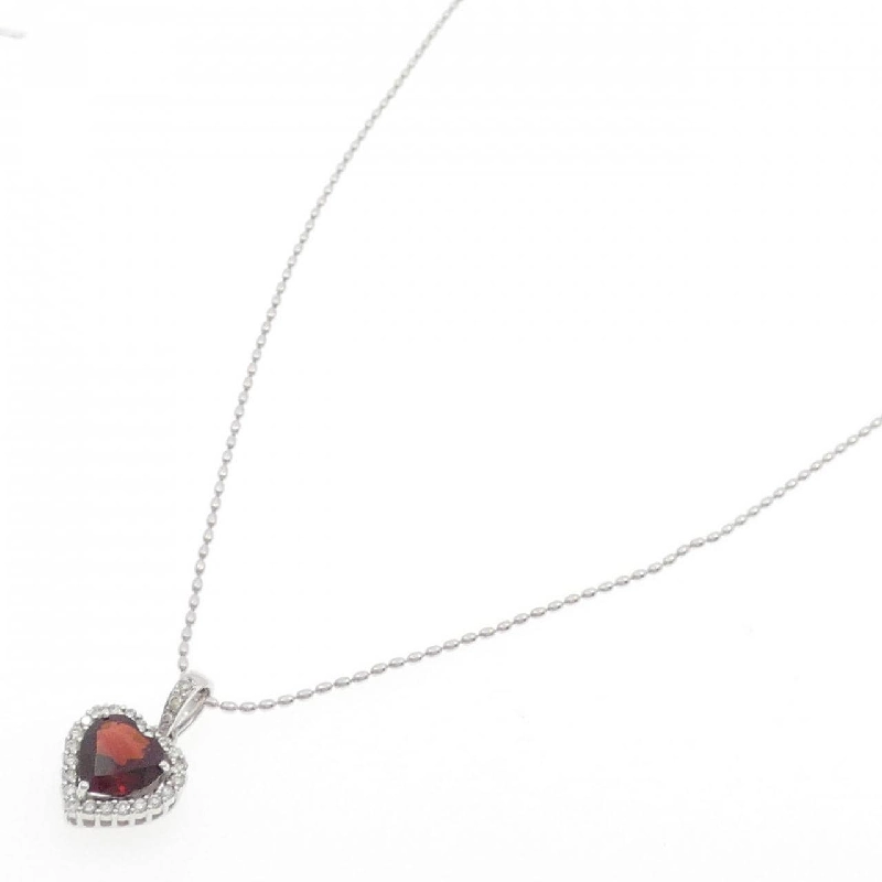 K18WG Dây chuyền Garnet hình trái tim - Hàng hiệu Authentic 858268