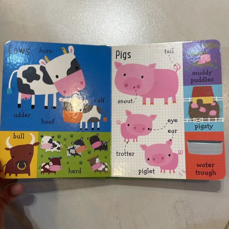 NGOẠI VĂN tiếng anh trẻ em: 100 Farm Words - sách bìa cứng đẹp  1027610