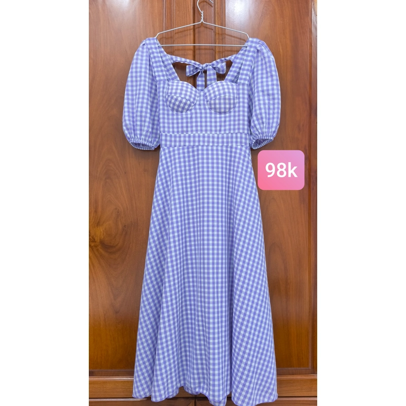 Đầm caro tím 528392