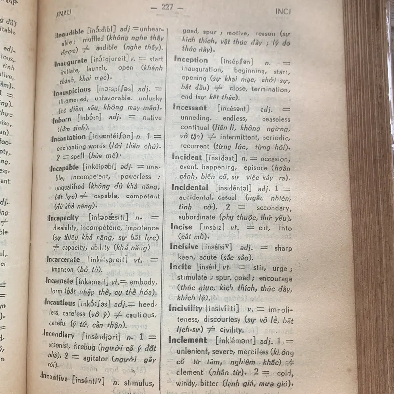 Tự điển Anh ngữ, Trần Văn Điền, in năm 1970, Sống Mới xuất bản 735439
