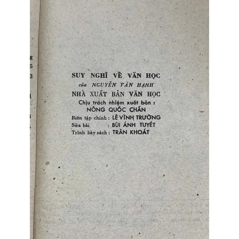SUY NGHĨ VỀ VĂN HỌC - NGUYỄN VĂN HẠNH - 1979 545888