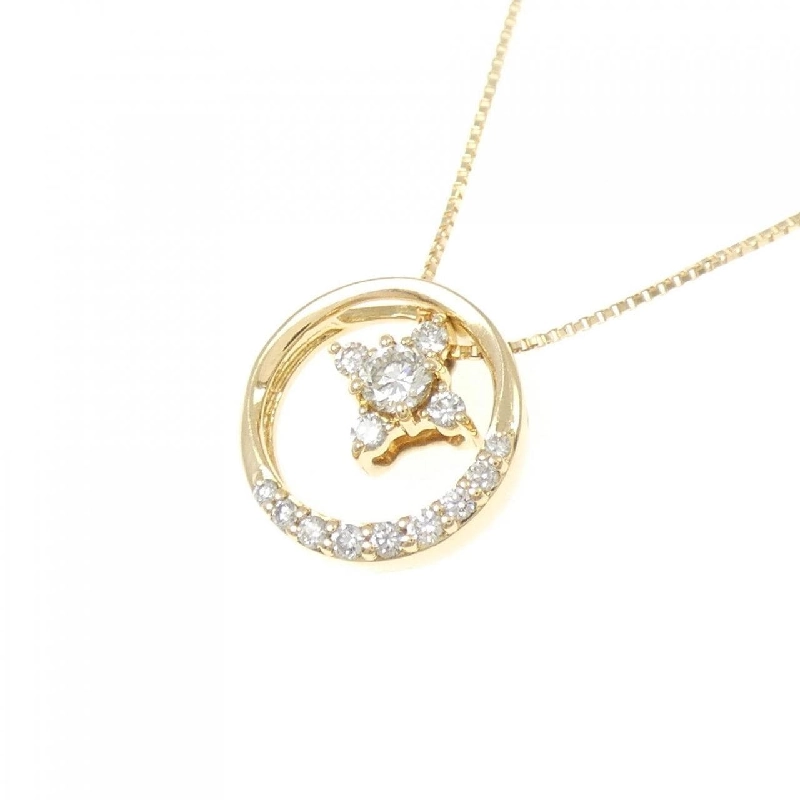 K18YG 2WAY Dây chuyền kim cương 0.142CT - Hàng hiệu Chính hãng 857896