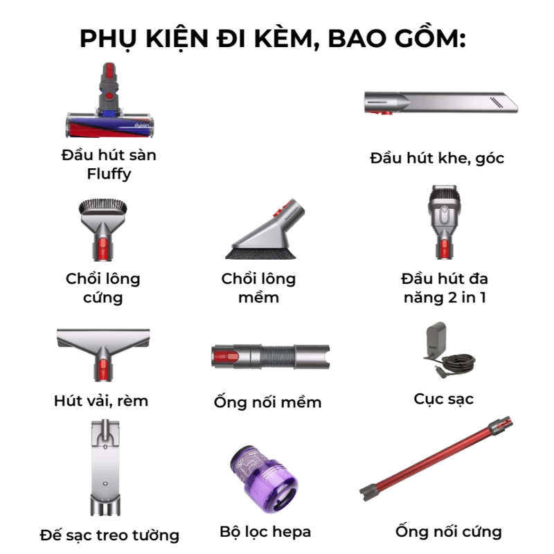 Máy hút bụi cầm tay không dây Dyson V11 Fluffy Kèm Giá Treo 445699